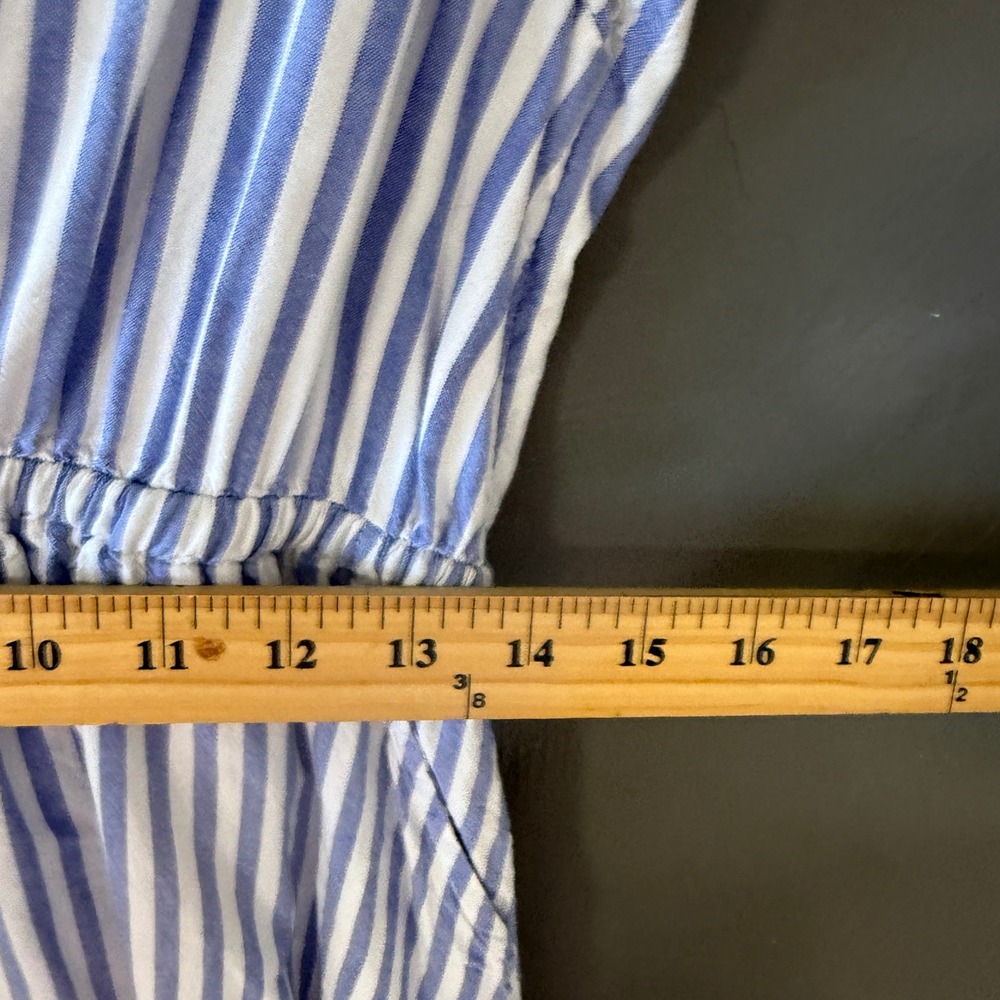 Beachlunchlounge‎ Blue White Striped Midi Dress Sleeveless Cutout  M Lagen Light - Picture 10 of 10